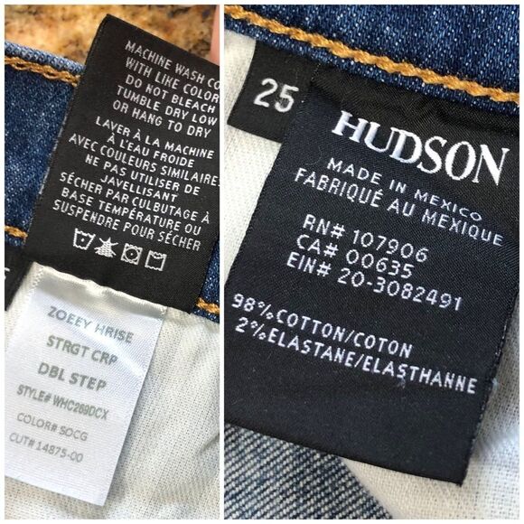 HUDSON - NWT L Sz 25 - Zoeey Straight-Leg Double Step Cropped Jean -Social Grace - Picture 14 of 16